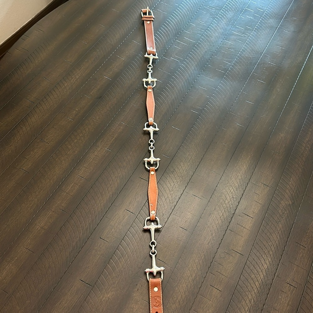 Lilo tan belt with silver bit accents. Size 36” (medium)